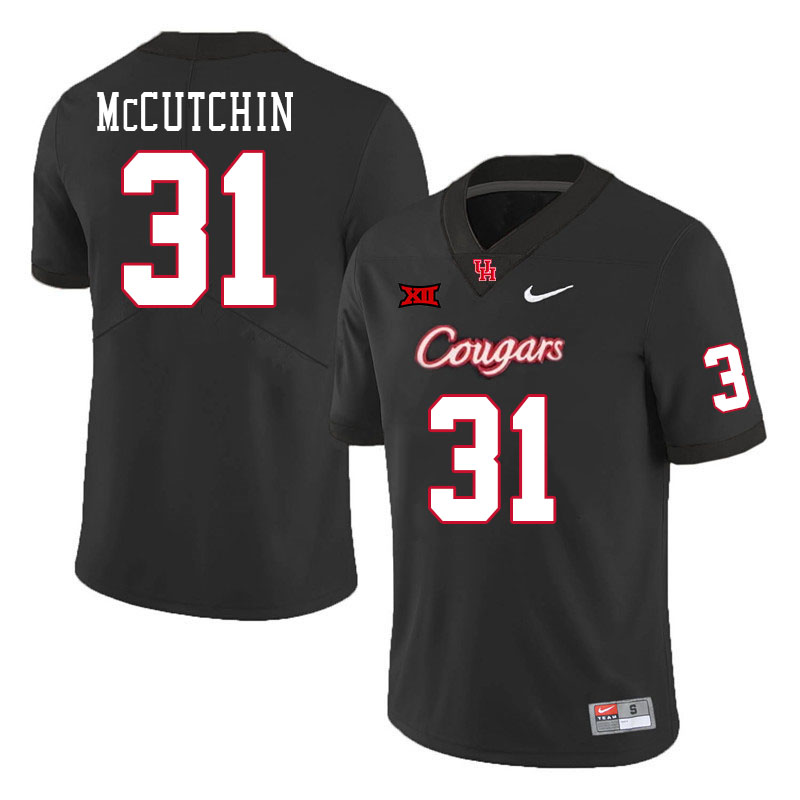 Men #31 Latrell McCutchin Houston Cougars College Football Jerseys Stitched Sale-Black - Click Image to Close